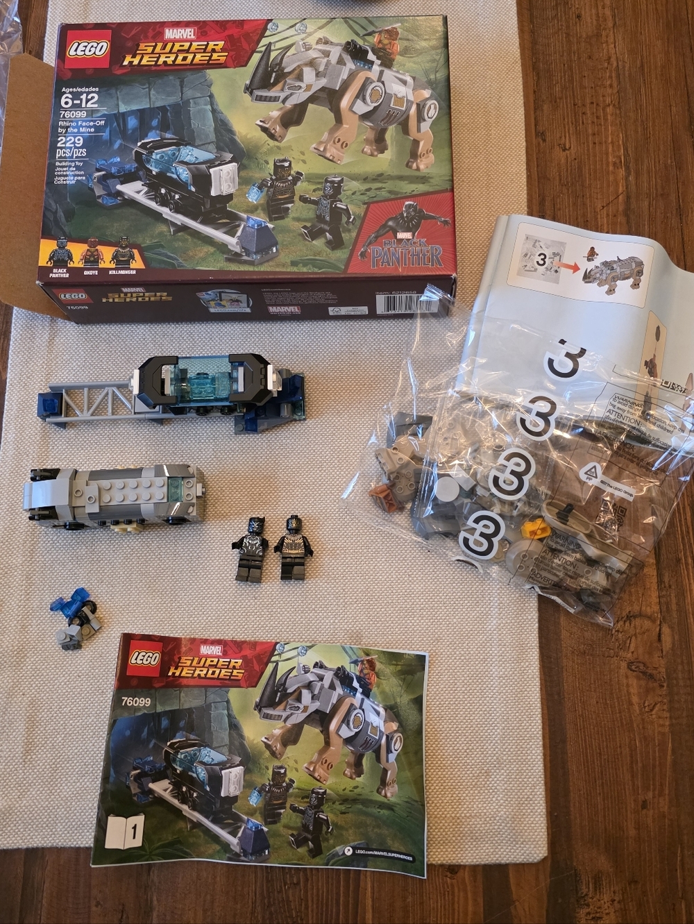 LEGO Marvel #76099 Rhino Face -off By The Mine Opened Complete Set Black Panther